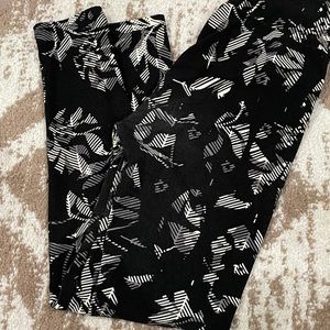 Black buttery soft leaf leggings